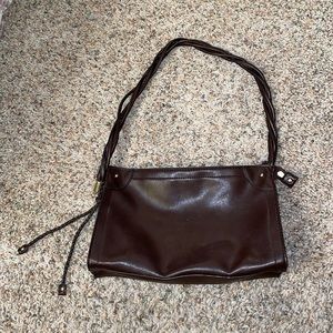 Vintage brown purse with braided handle